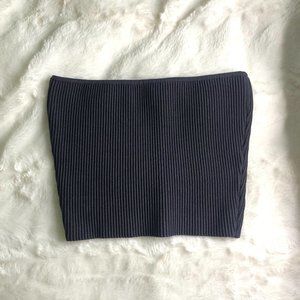 Aritzia Babaton cropped knit/sculpted tube top - Charcoal